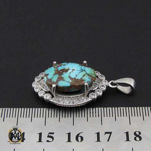 مدال فیروزه نیشابوری طرح ترگل زنانه - کد 3182 - تصویر 4