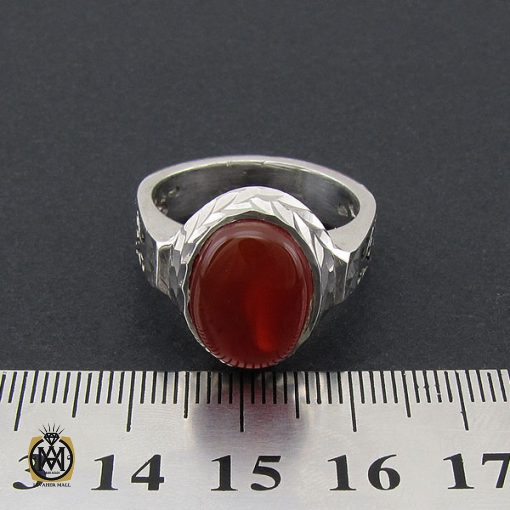 انگشتر عقیق یمن مردانه دست ساز - کد 8932 - تصویر 4