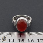 انگشتر عقیق یمن خوش رنگ مردانه دست ساز - کد 8937 - تصویر 4