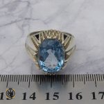 4 انگشتر توپاز آبی مردانه هنر دست استاد شرفیان – کد 8815 - تصویر 4