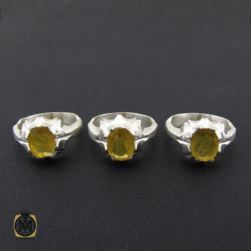 انگشتر یاقوت زرد مردانه دست ساز - کد 8942 - تصویر 4