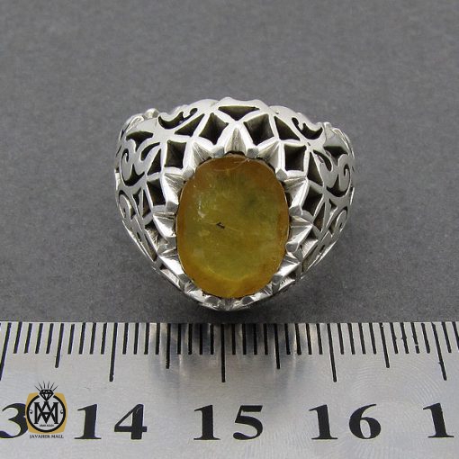 انگشتر یاقوت زرد مردانه دست ساز فاخر - کد 8945 - تصویر 4