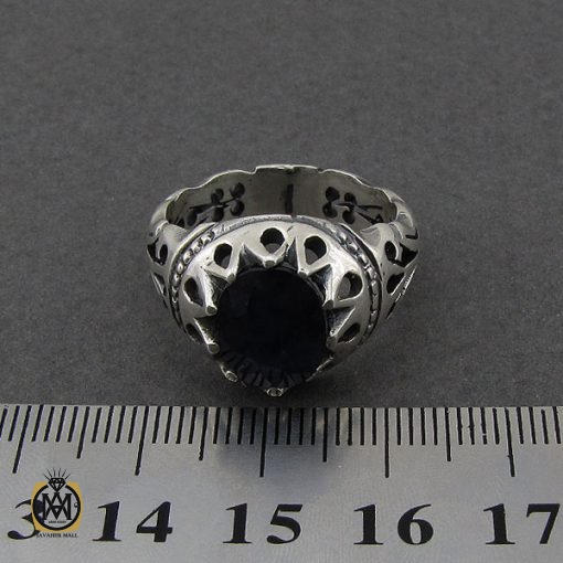 انگشتر یاقوت کبود خوش رنگ و مرغوب مردانه - کد 8949 - تصویر 4