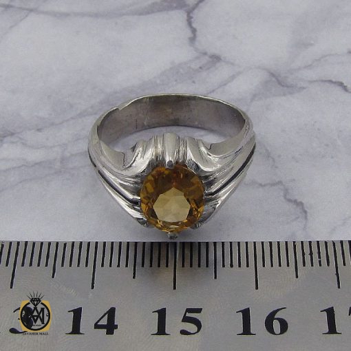 انگشتر سیترین مردانه دست ساز – کد 8817 - تصویر 4