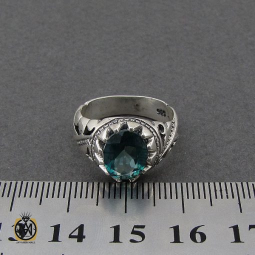 انگشتر توپاز سبز مردانه خوش رنگ  - کد 8957 - تصویر 4