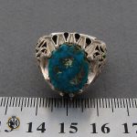 انگشتر فیروزه نیشابوری مردانه درشت دست ساز - کد 8967 - تصویر 4