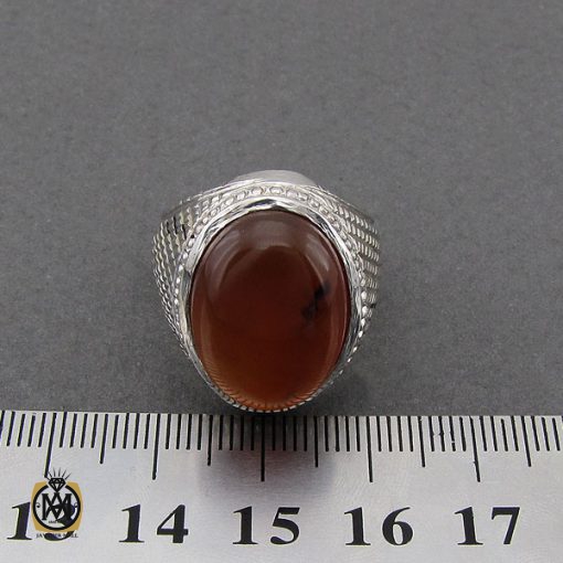 انگشتر عقیق یمن مردانه دست ساز - کد 8975 - تصویر 4