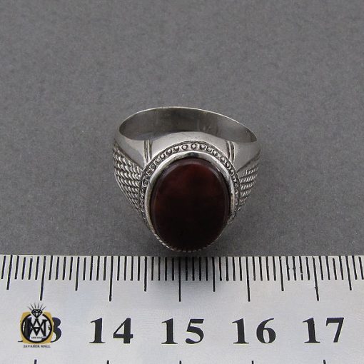 انگشتر عقیق یمن حرزدار مردانه دست ساز - کد 8981 - تصویر 4