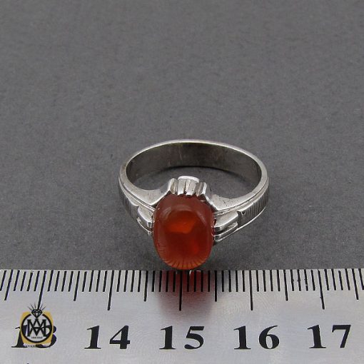 4 انگشتر عقیق یمن خوش رنگ مردانه دست ساز - کد 8985 - تصویر 4