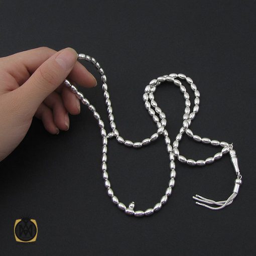 تسبیح نقره 101 دانه هلی ساده - کد 4133 - تصویر 4