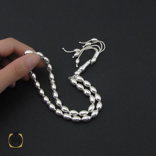 تسبیح نقره 33 دانه هلی ساده - کد 4138 - تصویر 4