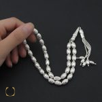 تسبیح نقره 33 دانه هلی شیاردار - کد 4140 - تصویر 4