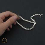 4 تسبیح  33 دانه گرد نقره شیار دار - کد 4147 - تصویر 4