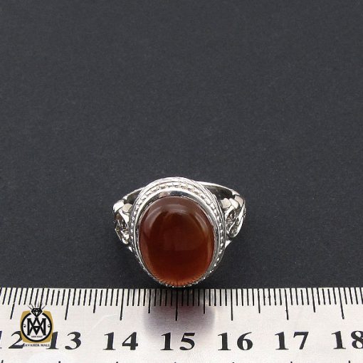 انگشتر عقیق یمن مردانه رکاب دست ساز - کد 8988 - تصویر 4