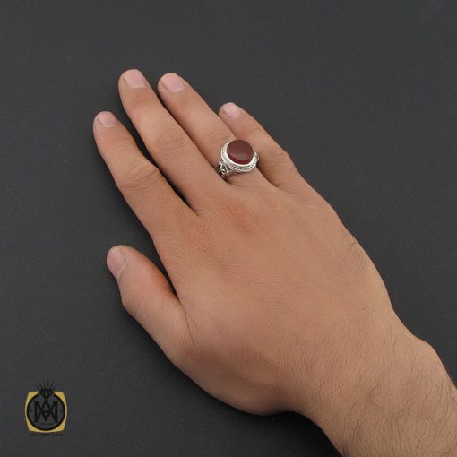 انگشتر عقیق یمن مردانه رکاب دست ساز - کد 10021 - تصویر 4