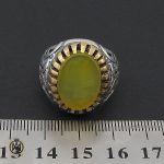 انگشتر عقیق زرد با حکاکی شرف الشمس مردانه – کد 8825 - تصویر 4