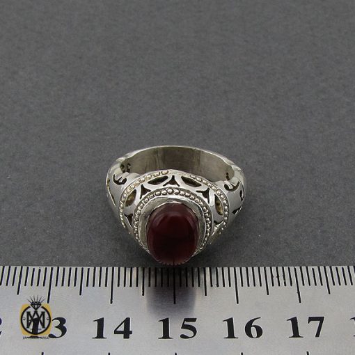 انگشتر عقیق یمن مردانه رکاب دست ساز - کد 10025 - تصویر 4