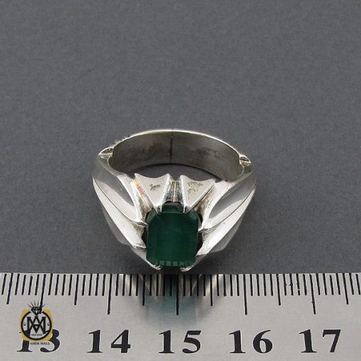 انگشتر زمرد زامبیا مرغوب و ارزشمند مردانه - کد 10031 - تصویر 4