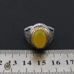 انگشتر عقیق زرد با حکاکی شرف الشمس مردانه – کد 8826 - تصویر 4