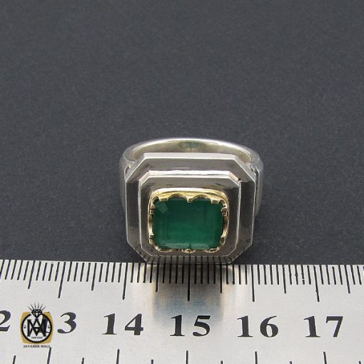 انگشتر زمرد زامبیا درشت مردانه - کد 10032 - تصویر 4