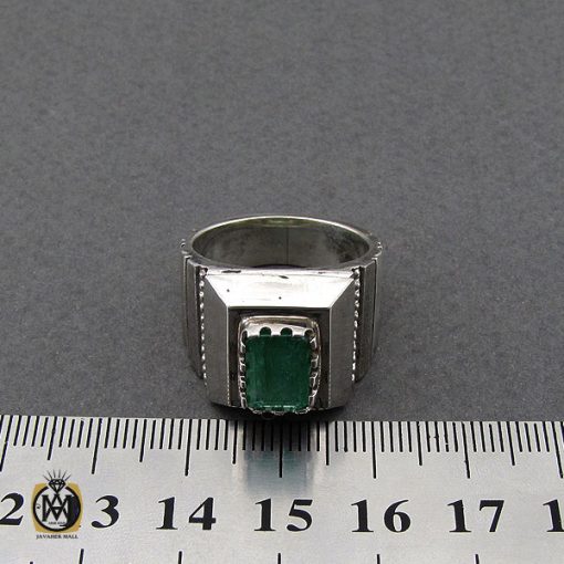 انگشتر زمرد زامبیا مرغوب مردانه - کد 10033 - تصویر 4