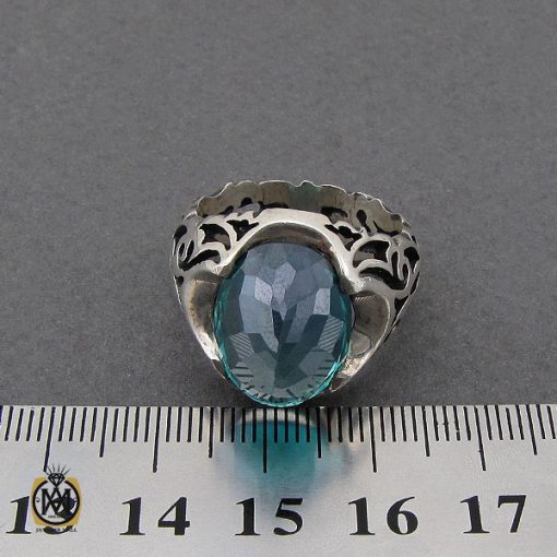 انگشتر توپاز سبز مردانه خوش رنگ و اصل - کد 10041 - تصویر 4