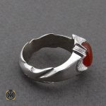 4 انگشتر عقیق یمن مردانه هنر دست استاد قاسمی - کد 10057 - تصویر 4