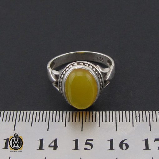 4 انگشتر عقیق زرد با حکاکی شرف الشمس مردانه – کد 8835 - تصویر 4