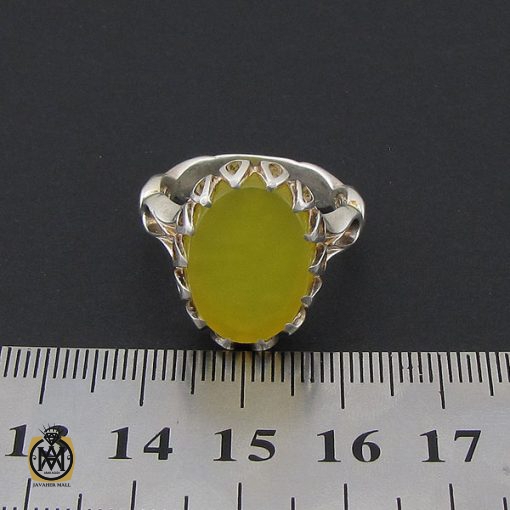 انگشتر عقیق زرد با حکاکی شرف الشمس مردانه – کد 8841 - تصویر 3