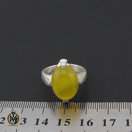 4 انگشتر عقیق زرد با حکاکی شرف الشمس مردانه – کد 8843 - تصویر 4