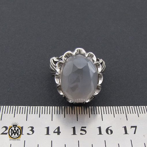 انگشتر عقیق یمن کبود الماس تراش مردانه - کد 8852 - تصویر 4