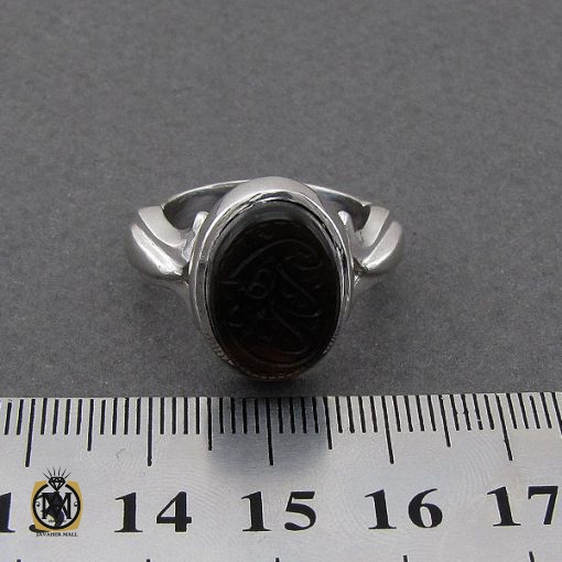 انگشتر جزع یمن با حکاکی یا زهرا دست ساز - کد 8867 - تصویر 4