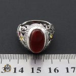 انگشتر عقیق یمن یاقوت و زمرد مردانه - کد 8871 - تصویر 4