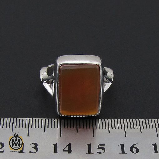 انگشتر عقیق یمن با حکاکی شرف الشمس مردانه دست ساز - کد 8875 - تصویر 4
