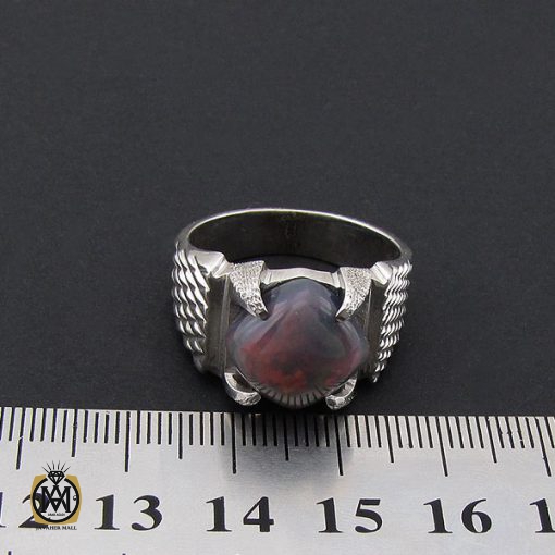 انگشتر اپال خوش رنگ مردانه هنر دست استاد شرفیان - کد 8890 - تصویر 4