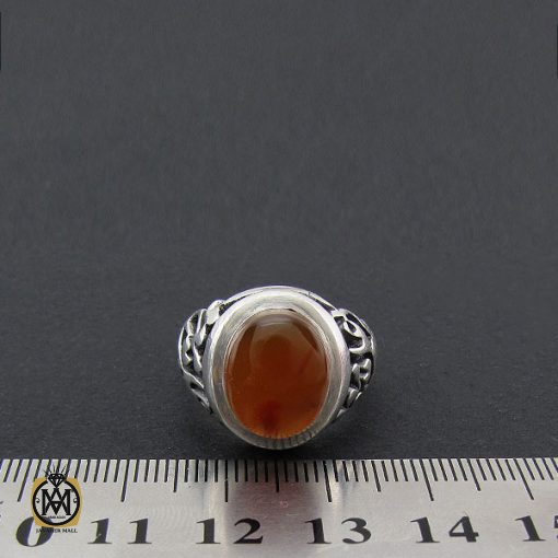 انگشتر عقیق یمن با حکاکی شرف الشمس مردانه - کد 8891 - تصویر 4