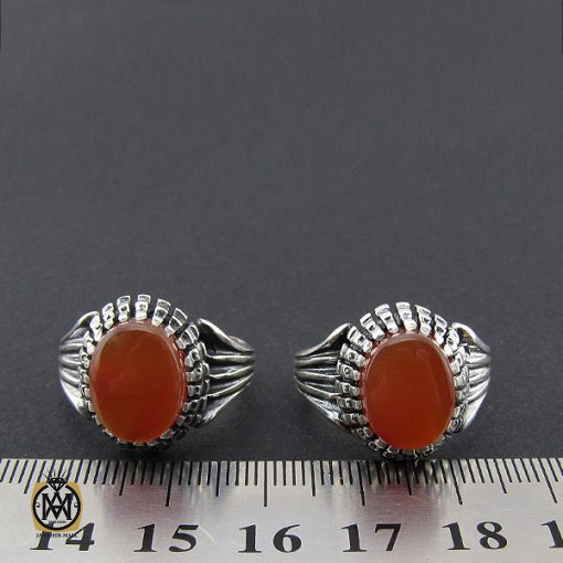 انگشتر عقیق یمن با حکاکی شرف الشمس مردانه - کد 8892 - تصویر 4