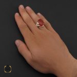 5 انگشتر عقیق یمن مردانه خوش رنگ و مرغوب - کد 8900 - تصویر 5
