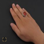 5 انگشتر عقیق یمن خوش رنگ مردانه - کد 8901 - تصویر 5