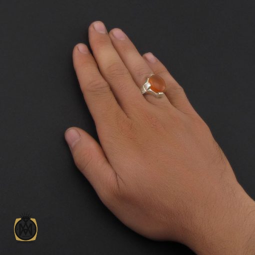 انگشتر عقیق یمن با حکاکی شرف الشمس مردانه - کد 8903 - تصویر 5