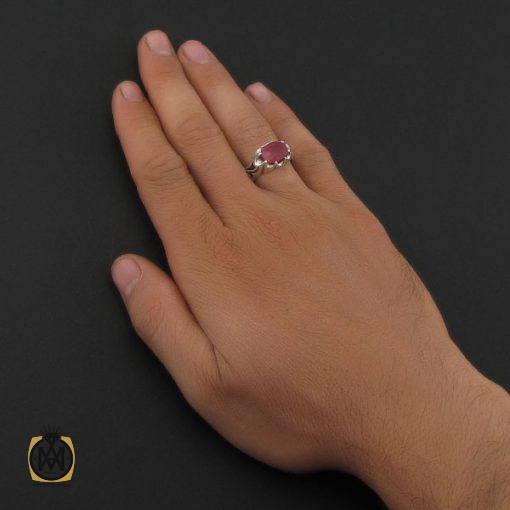 انگشتر یاقوت سرخ خوش رنگ مردانه - کد 8906 - تصویر 5