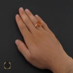 5 انگشتر عقیق یمن با حکاکی شرف الشمس مردانه - کد 8908 - تصویر 5