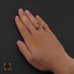 5 انگشتر عقیق یمن با حکاکی شرف الشمس مردانه - کد 8909 - تصویر 5