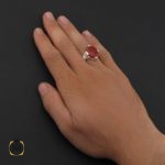 5 انگشتر عقیق یمن خوش رنگ مردانه - کد 8910 - تصویر 5