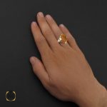 5 انگشتر عقیق یمن با حکاکی شرف الشمس مردانه - کد 8912 - تصویر 5