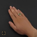 5 انگشتر زبرجد خوش رنگ طرح صفوی مردانه - کد 8913 - تصویر 5