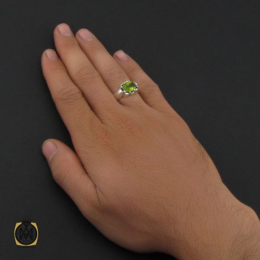 انگشتر زبرجد خوش رنگ مردانه - کد 8914 - تصویر 5