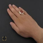 5 انگشتر عقیق یمن شرف الشمس دست ساز مردانه - کد 8915 - تصویر 5