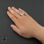 انگشتر عقیق کبود یمن تراش دست ساز مردانه - کد 8920 - تصویر 5