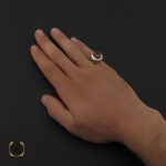 5 انگشتر عقیق یمن با حکاکی شرف الشمس مردانه - کد 8891 - تصویر 5